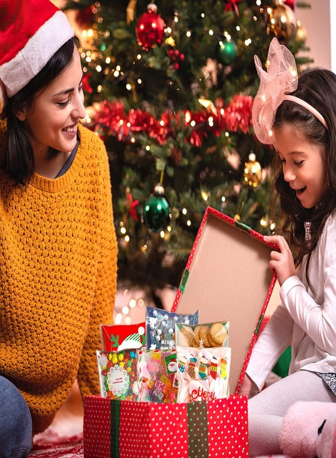 فيبسنو أكياس حلوى عيد الميلاد من فيبسناو، 450 قطعة، أكياس سيلوفان لاصقة للحلوى، أكياس بلاستيكية للبسكويت، لوازم تزيين هدايا حفلات عيد الميلاد (9 أنماط) - Image 5